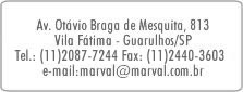 Av. Otávio Braga de Mesquita, 813 - Vila Fátima - Guarulhos/SP - Tel.: (11) 6440-4244 - Fax.: (11) 6440-3603 - Email: marval@eletricamarval.com.br